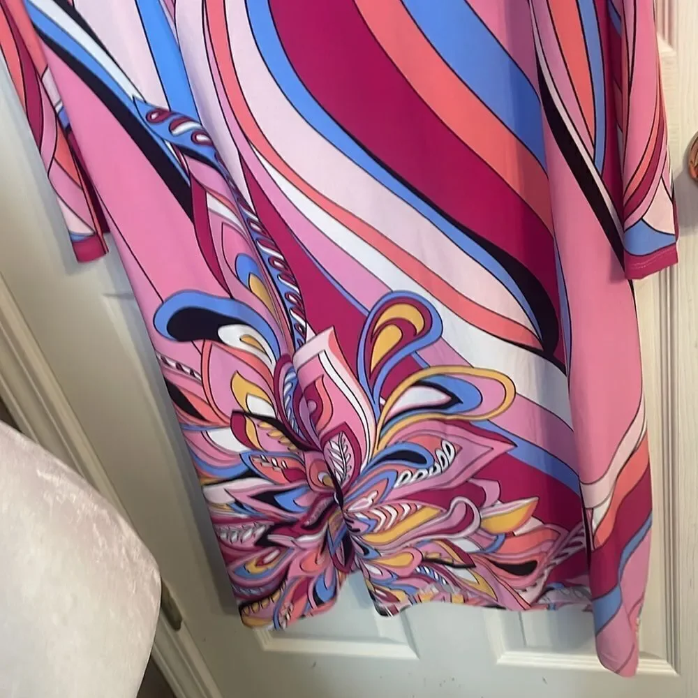 London Times. Swirl 3/4 Sleeve Shift Dress NWOT Size 3x